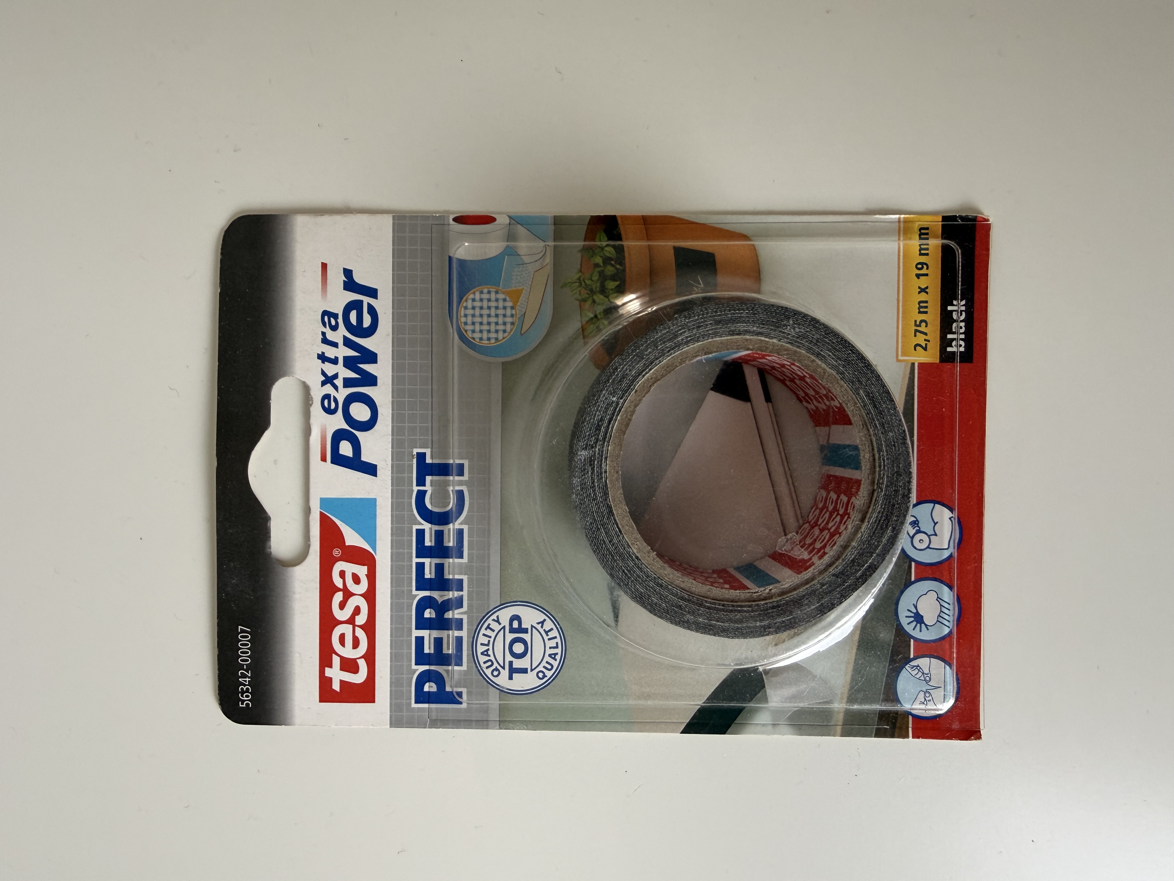 Tesa extra Power weefseltape zwart (2,75 m)